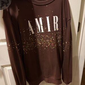 AMIRI Brown Sweatshirt with Gold Accents